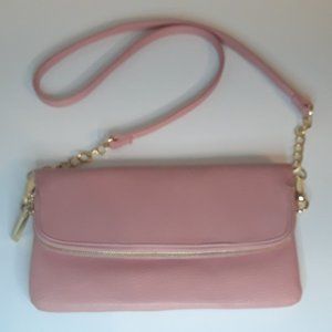Pink "C" Fold Over Crossbody Purse